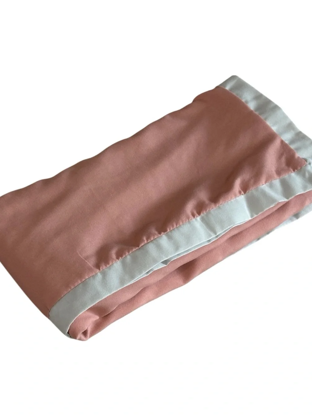 JC Penny Home Solid Coral Peach Center Pillow Sham Duel Tone Beige Border Trim